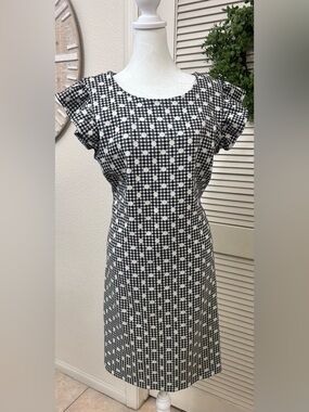 Black and White Polka Gingham Midi Dress